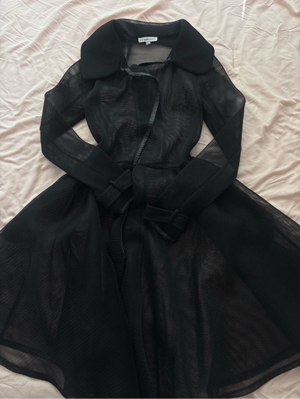 Mesh Black Long Witch Coat